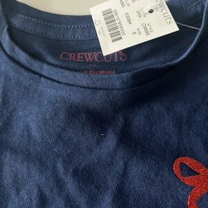 Crewcuts Navy Shirt with Red glittery appliqué ribbon
6-7, NWT